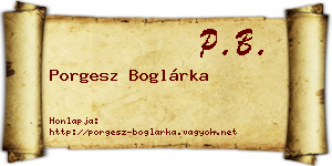 Porgesz Boglárka névjegykártya